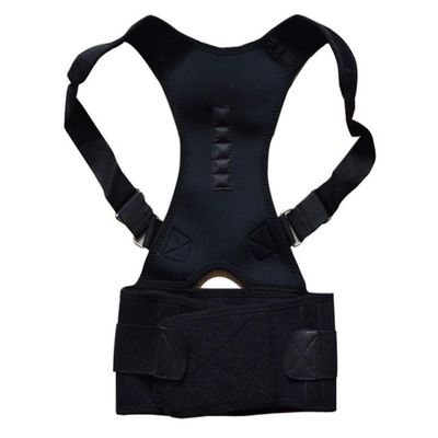 Adjustable Magnetic Corrector Corset Back Brace Belt Lumbar Support Straight for Men Women S-XXL (White X)