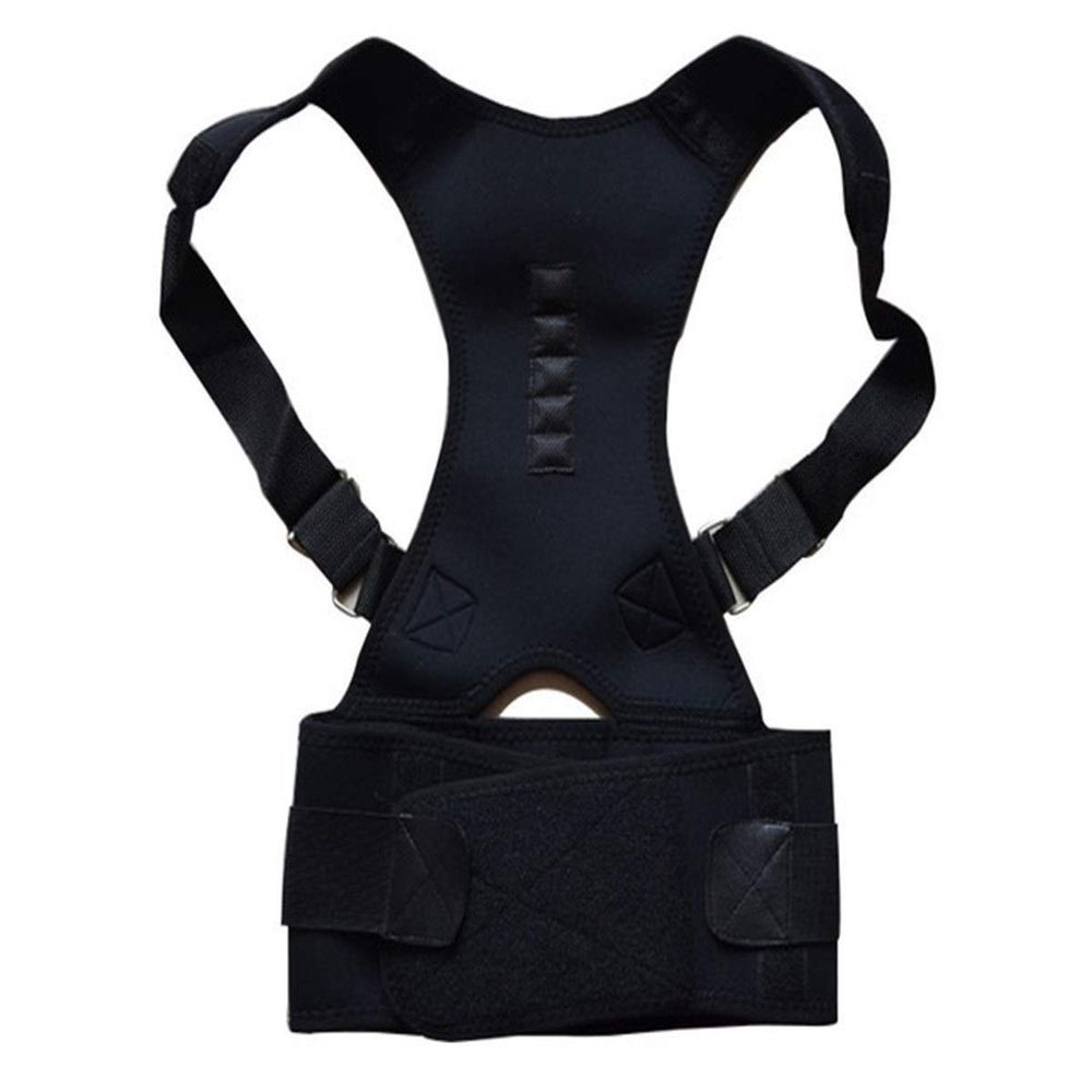 Adjustable Magnetic Corrector Corset Back Brace Belt Lumbar Support Straight for Men Women S-XXL (White X)