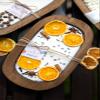 Handmade Soy Wax Dough Bowl Candle, Cranberry & Orange, 3 Cotton Wicks, Wooden with Dried Fruit Decor (with Booster Oil, Limoncello Cream) view 2