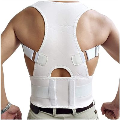 Corrector Women Men Corrective Girdle Cervical Back Lumbar Support Belts Corset Upright Waist Trainer for Backache (Black X)