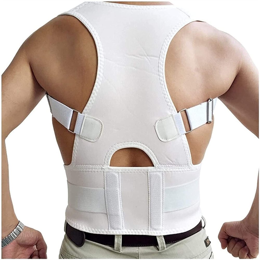 Corrector Women Men Corrective Girdle Cervical Back Lumbar Support Belts Corset Upright Waist Trainer for Backache (Black X)