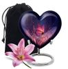 Remembrate Purple Large Butterfly Heart Urn for Human Ashes for Burial 8 Inch - Sword Funeral Urns for Human Ashes Adult Man and Women with Velvet Bag - Memorial Funeral Gift view 1