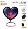 Remembrate Purple Large Butterfly Heart Urn for Human Ashes for Burial 8 Inch - Sword Funeral Urns for Human Ashes Adult Man and Women with Velvet Bag - Memorial Funeral Gift view 3