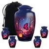 Casketique Blue Butterfly Memorial Urns for Adult Male - Large & Keepsake Combo Funeral Urns for Human Ashes Adult Female - Set of 4 Mini Cremation Urn - Burial Urn for Ashes for Women - 10 & 3 Inch view 1