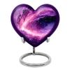 Casketique Mini Heart Funeral Urn for Ashes for Women - Purple Keepsake Burial Urns for Adult Male - Keepsake Cremation Urn for Mom - Miniature Burial Human Urns for Ashes Adult Female - 3 Inch view 1