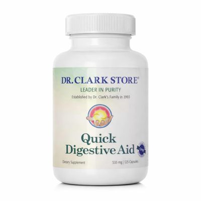 Dr Clark Store Quick Digestive Aid 125 Capsules With Betaine HCL and Digestive Enzymes to Support Optimal Stomach Balance and Reduce Occasional Post Meal Bloating for Your Daily Comfort, Clean Formula