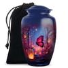 Casketique Butterfly Cremation Urns for Adult Ashes Women - Large Pink Flower Memorial Urns for Adult Male - Blue Funeral Urn for Human Ashes - Burial Urn for Mother & Father 10 Inch view 1