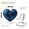 Casketique Blue Heart Small Cremation Urns for Adult Ashes Women - Keepsake Memorial Urns for Adult Male - Tiny Funeral Urn for Human Ashes - Little Burial Urn for Mother & Father - 3 Inch view 2