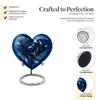 Casketique Blue Heart Small Cremation Urns for Adult Ashes Women - Keepsake Memorial Urns for Adult Male - Tiny Funeral Urn for Human Ashes - Little Burial Urn for Mother & Father - 3 Inch view 3