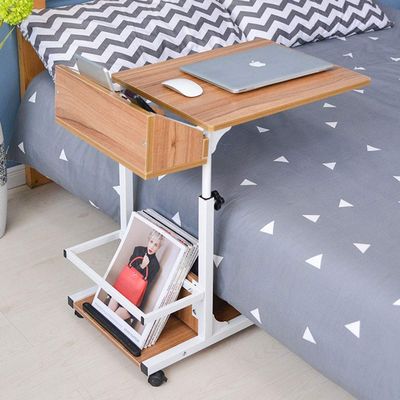 Overbed Table with Locking Swivel Wheels, Hospital Table Over Bed with Storage, Easy Adjustable Bedside, Household Movable Food Tray Desk, Rolling Medical Table