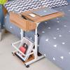 Overbed Table with Locking Swivel Wheels, Hospital Table Over Bed with Storage, Easy Adjustable Bedside, Household Movable Food Tray Desk, Rolling Medical Table view 1
