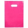 100 Pack of 9 x 12" Pink Plastic Shopping Bag with Die Cut Handle Merchandise Bags with Retail, Great For Merchandise Boutique Retail Glossy Pink Plastic Bags With Handles Cerise Hot view 1