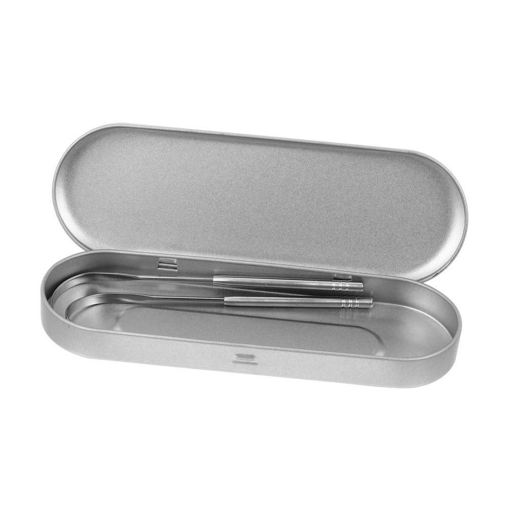 SAFIGLE 2pcs Stainless Steel Tongue Scraper Oral Cleaner for Teens Adults Ergonomic Handle Comfortable to Hold Portable for Home Travel