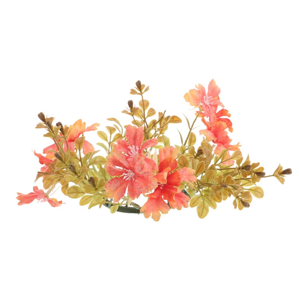 Cabilock Candle Wreath Artificial Flower Decor for Autumn Weddings Thanksgiving Centerpiece Fall Leaves Lifelike Floral Tabletop Decoration