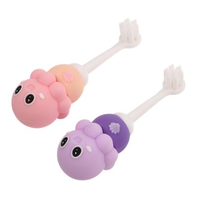 Beavorty 2pcs Boy Girl Toothbrush Extra Soft Bristles Cute Octopus Design for Gentle Oral Care for Boy Girl Aged Years Promotes Healthy Gums and Teaches Proper Brushing Techniques