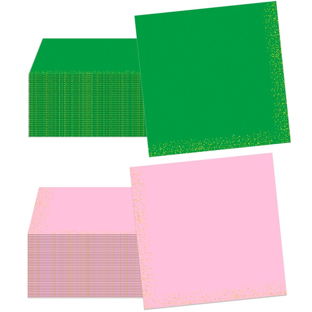 40 Pieces Pink And Green Party Napkins Princess Birthday Party Decorations for Single Party, Galentine's Day, Graduation, Child Witch Princess Birthday Supplies6.5x6.5In