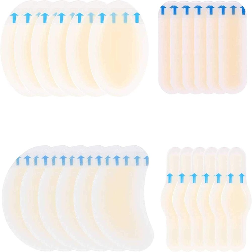 24Pcs Gel Guard Pads Cushions for Fingers, Toes, Forefoot, Heel,Protect Skin from Rubbing Shoes Invisible Gel Guard f441578
