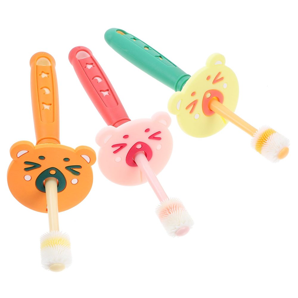 DEARMAMY 3pcs Boys and Girls Toothbrush Teething Boys and Girls Toothbrushes Rotatable