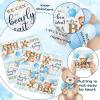 48Pcs Bear Baby Shower Paper Napkins Oh Baby Napkins Blue Bear Baby Shower Decorations Teddy Bear Cocktail Paper Napkin for Boy Gender Reveal Party Supplies 6.5 x 6.5 inch view 4