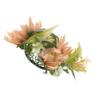 Cabilock Artificial Leaf Flower Wreath Candle Ring Holder for Wedding Table Centerpiece view 1