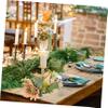 Cabilock Artificial Leaf Flower Wreath Candle Ring Holder for Wedding Table Centerpiece view 2