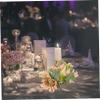 Cabilock Artificial Leaf Flower Wreath Candle Ring Holder for Wedding Table Centerpiece view 4
