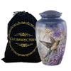 GLOBESPECTRUM Cremation Urn for Adult Human Ashes Male & Female | Large Decorative Funeral Burial ERN for Men & Women | Handmade Memorial Metal Container Jar | Ash Holder Box view 1