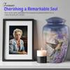 GLOBESPECTRUM Cremation Urn for Adult Human Ashes Male & Female | Large Decorative Funeral Burial ERN for Men & Women | Handmade Memorial Metal Container Jar | Ash Holder Box view 4