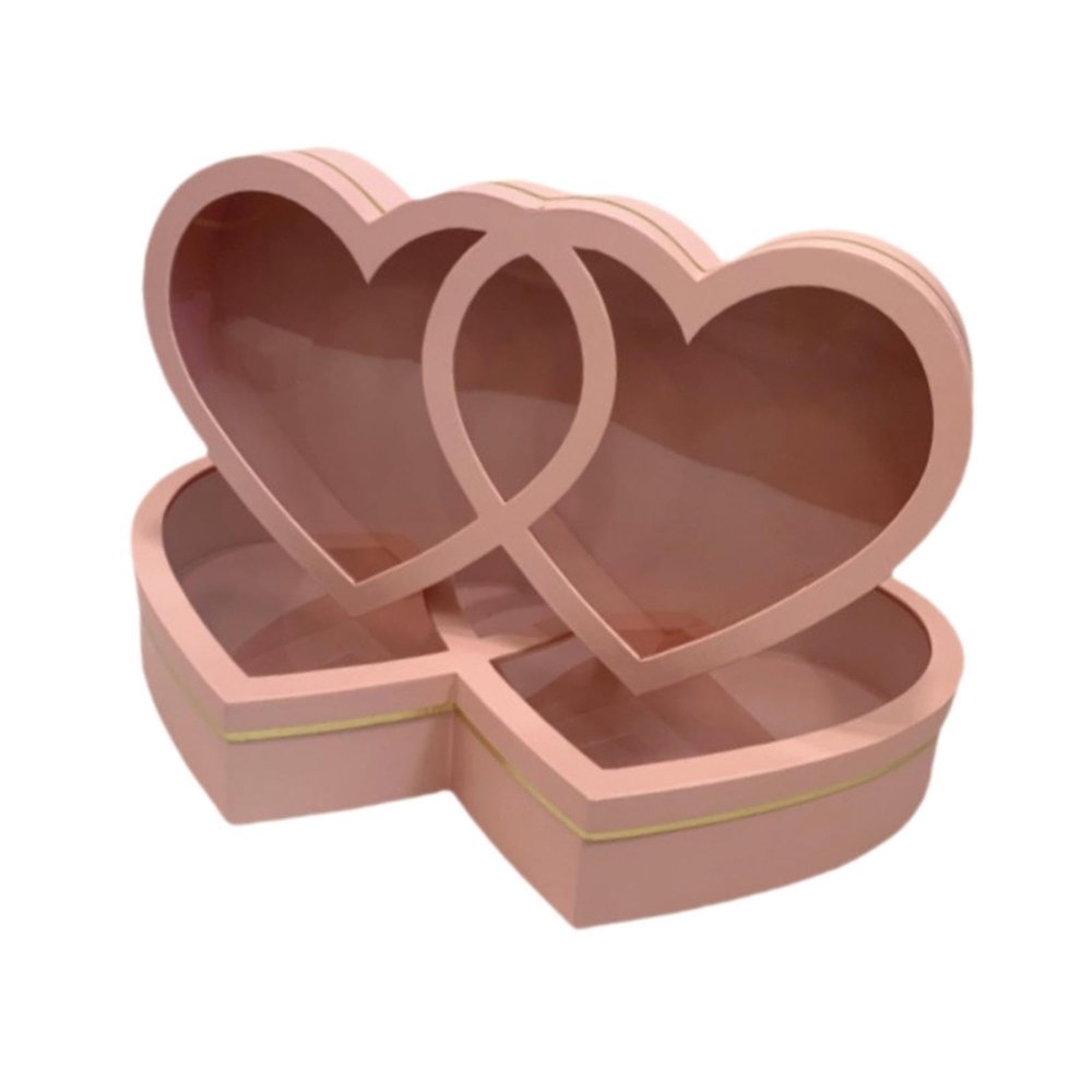 2X Valentine's Day Heart Gift Box Flower Box Valentines Day Gifts for Him for Wedding, Pink