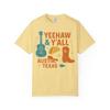 Austin's Vibrant Spirit: Yeehaw & Y'all Graphic Art Comfort Colors Girls Trip Butter view 1