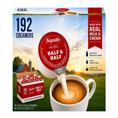 Land Coffee Creamer Mini Moos Half & Half Creamer Singles, 192 Count