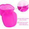 Keedolla 2 Pack Denture Bath Box Cup Retainer Cleaner Case with Strainer Basket, Mouth Guard Cleaning Case Denture Storage Soaking Holder - Black & Rose Red view 4