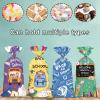 100 Pcs Back to School Party Cellophane Bags Candy Cookie Treat Bags with Twist Ties 4 Designs School Bus Blackboard school Bag Plastic Favor bags for Back to school Party Favor Supplies Decorations view 3