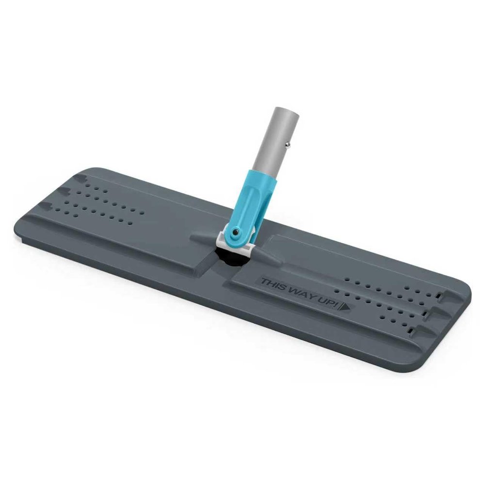 JOYMOOP Flat Mop Head, 13 Inch Microfiber Replacement, Grey & Cyan Blue, 1 Pack