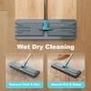 JOYMOOP Flat Mop Head, 13 Inch Microfiber Replacement, Grey & Cyan Blue, 1 Pack view 2