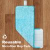 JOYMOOP Flat Mop Head, 13 Inch Microfiber Replacement, Grey & Cyan Blue, 1 Pack view 4
