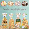 100 Pcs Back to School Party Cellophane Bags Clear Candy Cookie Treat Bags with Twist Ties 4 Designs School Bus Blackboard ABC Letters Plastic Favor bags for Back to school Favor Supplies Decorations view 3