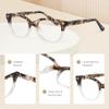 FancyFlower Square Reading Glasses for Women - Blue Light Blocking Reader - Amber Mist - Honey Crystal 3.0x view 3