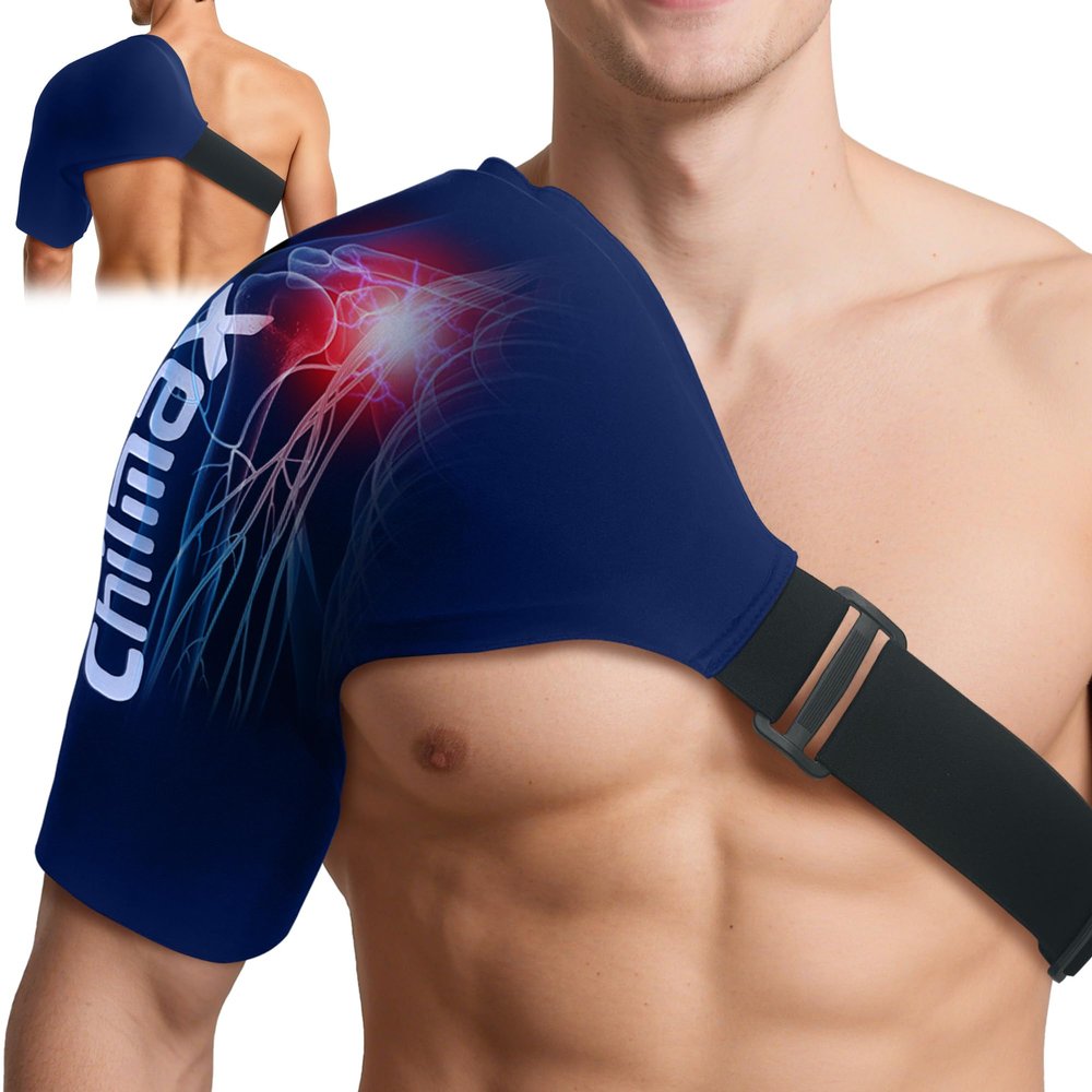 Chilmax Shoulder Ice Pack Wrap, Reusable Hot and Cold Therapy Compression Wrap for Rotator Cuff, Arm, and Shoulder Periarthritis Pain Relief, Fatigue Reduction, Post-Surgical Rehabilitation