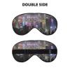 Aerial Night of View Hong Kong Print Sleeping Blackout Eye Mask,Covering Strong Light, Suitable for Travel/Nap view 2