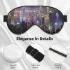 Aerial Night of View Hong Kong Print Sleeping Blackout Eye Mask,Covering Strong Light, Suitable for Travel/Nap view 4