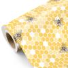 WRAPAHOLIC Bee Wedding Wrapping Paper - Mini Roll - 17 Inch x 16.5 Feet - Honeycombs and Bee Wrapping Paper Perfect for Bridal Shower, Wedding, Birthday, Baby Shower view 1
