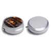 Rock Stone Fireplace Round Pill Box 3 Compartment Metal Iron Plating Pill Case Vitamin Holder Portable Mini Travel Pill Kit for Men Women view 3