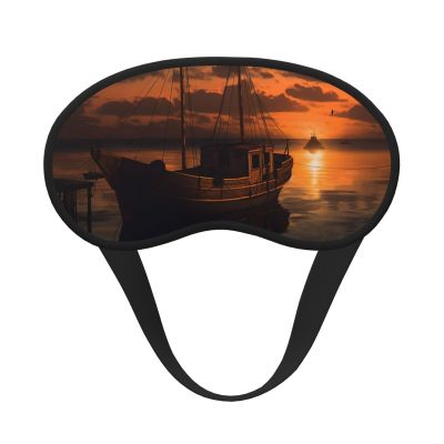 Boat at Dusk Sleep Mask for Men Women Blackout Eye Masks for Sleep, Relaxing Zero Pressure Night Blindfold Soft Breathable Eye Cover for Travel, Night Work, Nap, Office