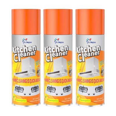 Liapu 3PCS All Purpose Cleaner, Heavy Duty Degreaser Cleaner Spray, Lemongrass Scent Oven Cleaner Clean Up Kitchen Oil Stains Cleaning Tools For Stove Top & Induction Cooktop and Grill