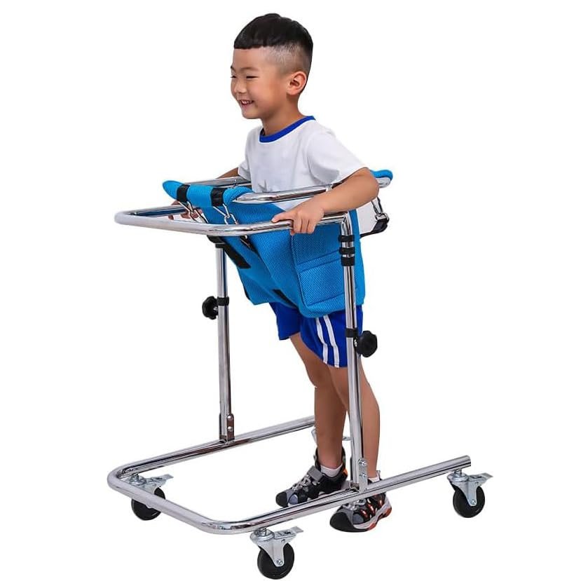 Adjustable Wheel Walker for Kids, Children's Walking Frame for Junior Standing and Mobility Support, Assistive Equipment for Cerebral Palsy, Height 31.5-47.2 inches