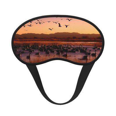 Bosque del Apache Wildlife Refuge Sleep Mask for Men Women Blackout Eye Masks for Sleep, Relaxing Zero Pressure Night Blindfold Soft Breathable Eye Cover for Travel, Night Work, Nap, Office