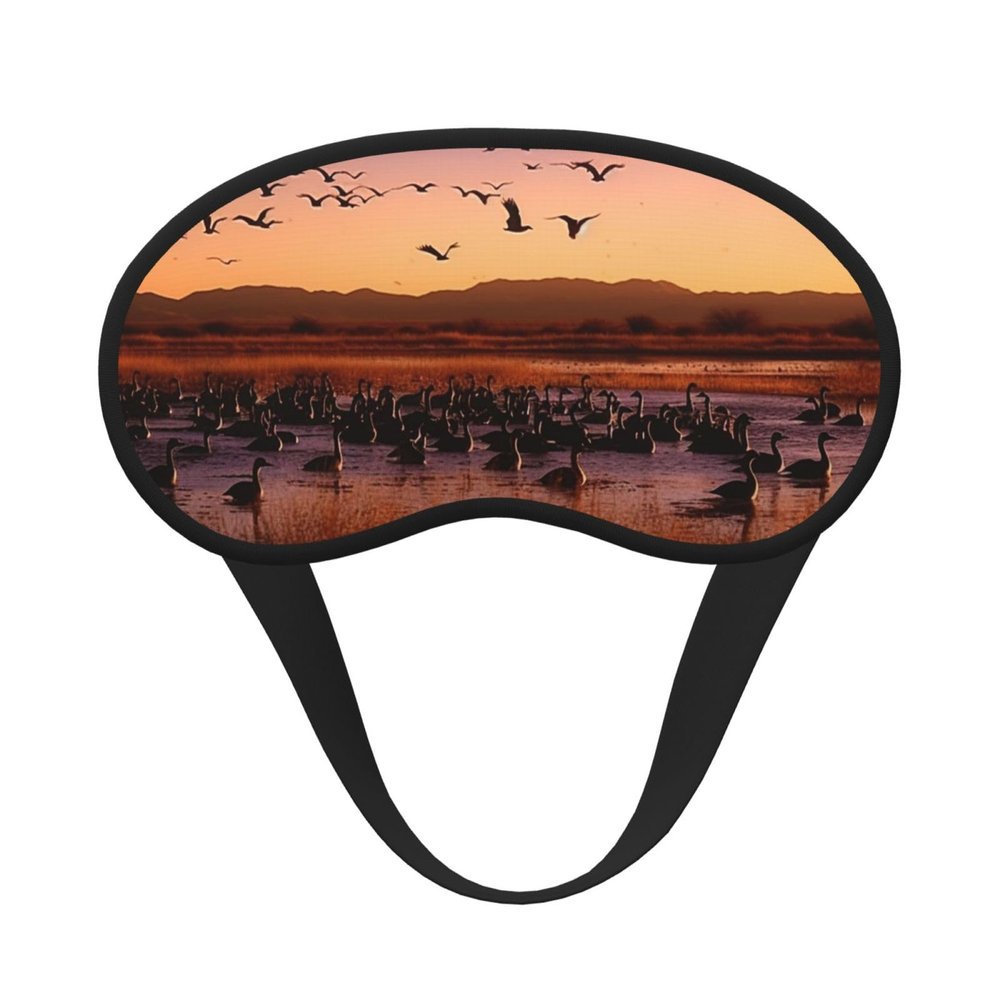 Bosque del Apache Wildlife Refuge Sleep Mask for Men Women Blackout Eye Masks for Sleep, Relaxing Zero Pressure Night Blindfold Soft Breathable Eye Cover for Travel, Night Work, Nap, Office