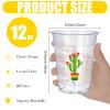 meekoo 50 Pcs 12 oz Fiesta Cup Plastic Mexican Cup Clear Disposable Margarita Glasses Cinco De Mayo Party Decorations for Taco Bout Bar Night Tequila Birthday Party Drinkware Supplies, 4 Style view 2