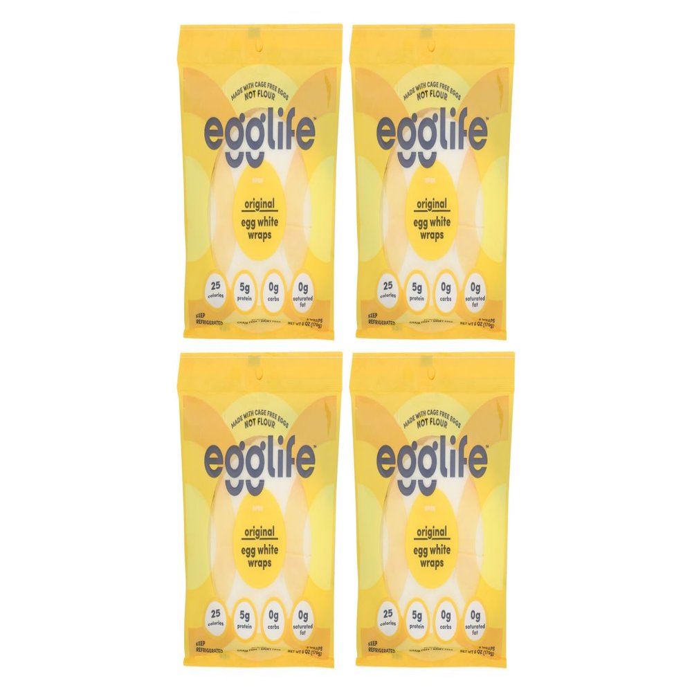 NineLife Basics - egg white wraps, original, Egg White Wraps, 24 Total Wraps (4-6 Packs) - Gluten Free, Dairy Free, No Flour, Sugar Free, Keto Friendly, Paleo, Low Net Carb, Protein Packed